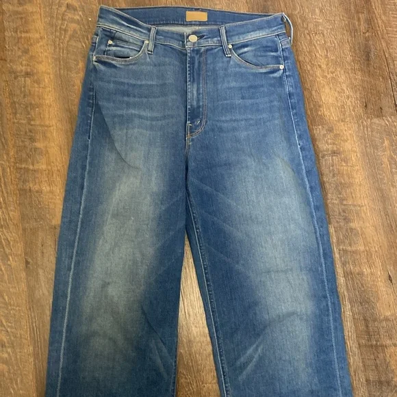 Mother Jeans The Maverick Understudy Birds of Paradise Hi Rise stacked cuffs/Hem - Picture 13 of 16